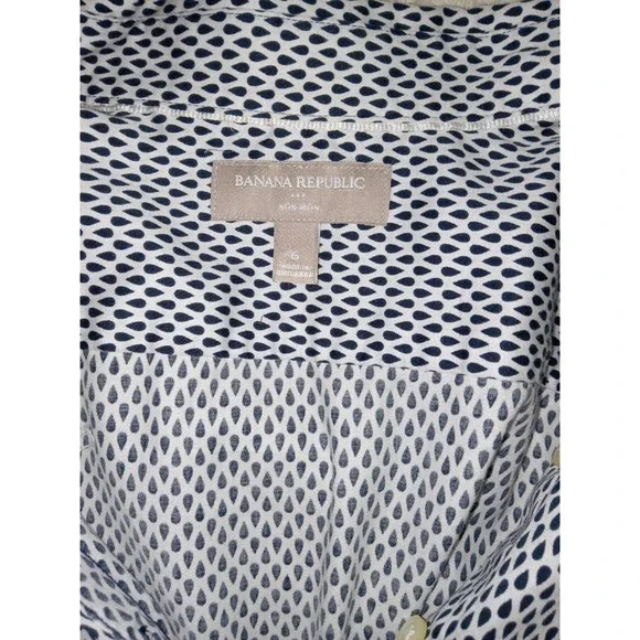 Banana Republic Women's Non Iron Shirt Business Collared Long Sleeve Geomatric 6 - Picture 9 of 9
